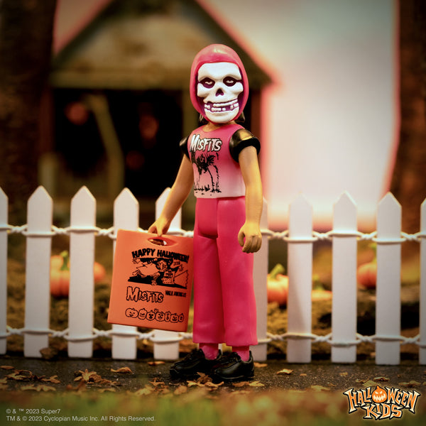 Action figure with skull mask and Misfits t-shirt for Halloween kids ReAction figure