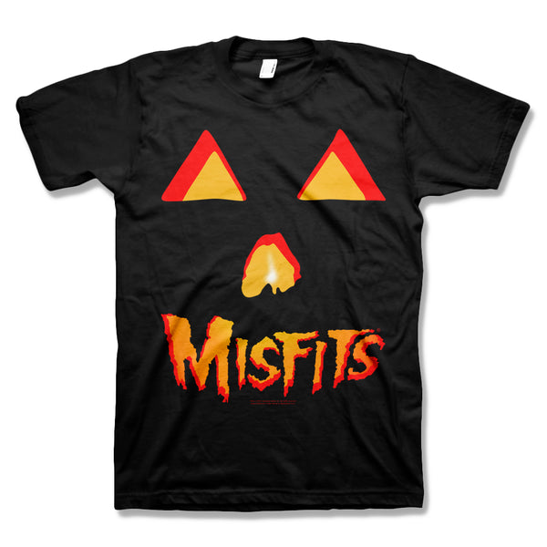 Black Pumpkin Halloween T-Shirt with Official Misfits Jack-O’-Lantern Design