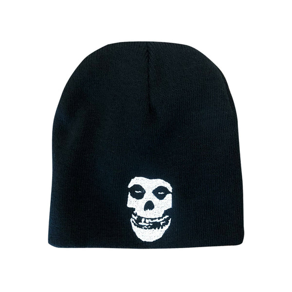 Black knit Classic Fiend Skull Beanie with white skull design on front
