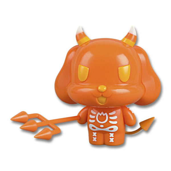 Orange Candy Corn Devil figurine with skeletal details and a trident in Limited Edition