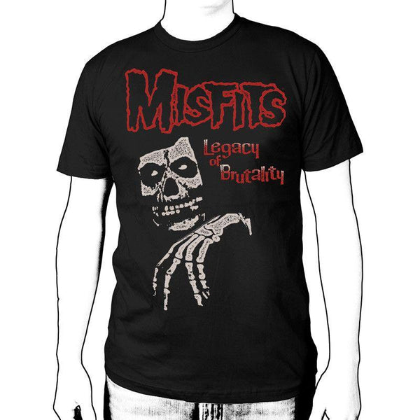 Black Legacy of Brutality T-Shirt featuring Misfits logo and skeletal design