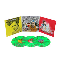 Vinyl record set of Demento Covered in Punk with colorful splatter designs