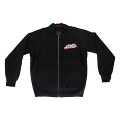 Black zip-up Osaka Popstar reversible jacket features fully embroidered logo on chest
