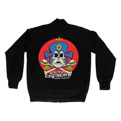 Black jacket featuring a colorful cartoon skull design, Osaka Popstar reversible style