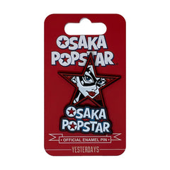 Enamel pin of a Super Hero Star with Osaka Popstar text for fans and collectors