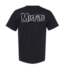 Black Whalen Fiend Skull Pocket Tee featuring Misfits logo on the back