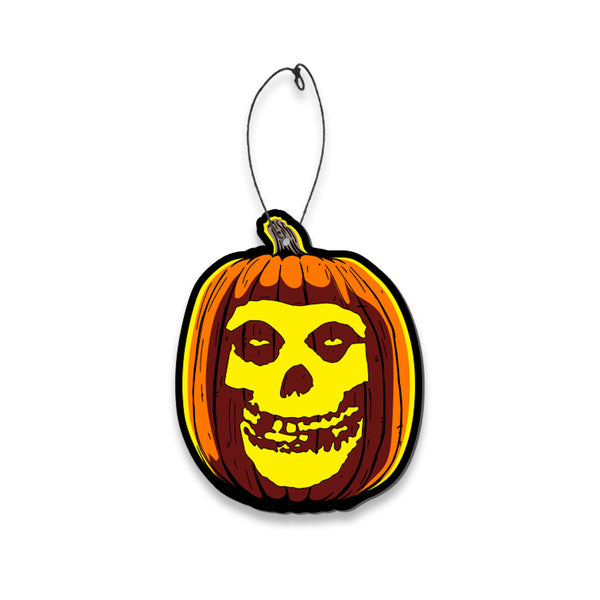 Halloween-themed pumpkin ornament with carved skull design for Remember Halloween Fear Freshener