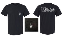 Black Whalen Fiend Skull Pocket Tee with skull design and Misfits text for edgy style