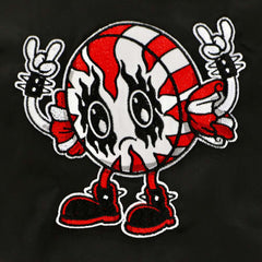 Cartoon peppermint candy character rocking out on Osaka Popstar Reversible Jacket