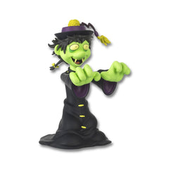 Cartoon-style green witch figurine from Osaka Popstar Hopping Ghosts vinyl collection