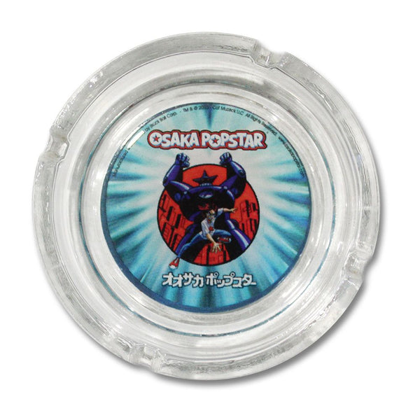 Colorful Robot Ashtray featuring a cartoon character in the center design
