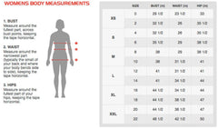 Women’s body measurement chart for Skeleton Devil Dog Girls T-Shirt size guide