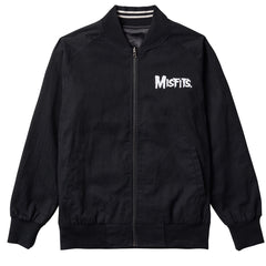 Black bomber jacket featuring Misfits logo and embroidered details, Misfits Reversible Jacket