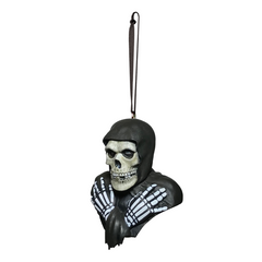 Skull-faced figure in helmet and skeleton gloves, MISFITS FIEND ornament by Alex Rey