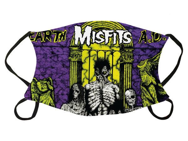 High-quality 2-layer Earth AD Face Mask with Misfits punk rock band artwork
